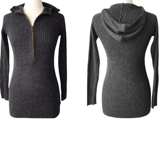 Free People Grey Wool Hoodie Small Sweater - Picture 6 of 6